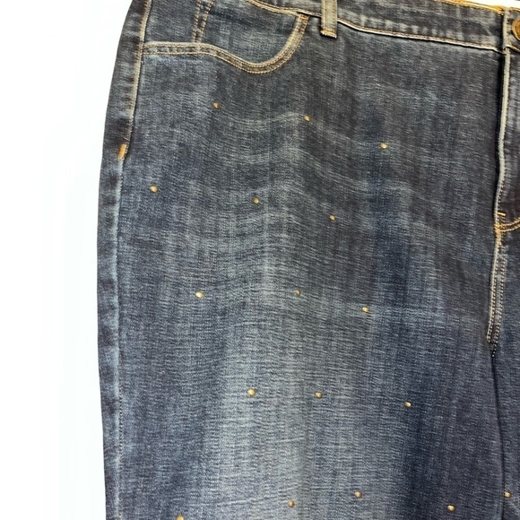 Talbots Simply Flattering 5 pocket size 24 embellished plus ankle denim jeans - Picture 4 of 15